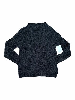 btween Black Mock Neck Knit Velour Sweater 12